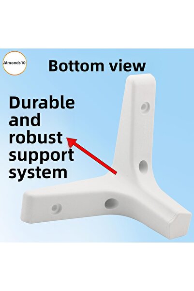 Badem10 Picior 12 cm Mobilier Canapea Fotoliu Masuta de cafea Unitate TV Picior Alb Picioare de suport Plastic Durabil