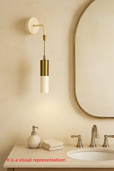 Bozyaka Aydınlatma شمعدان حائط مزخرف فردي من Arya بلمسة نهائية كريمية وعتيقة (يتضمن لمبة LED ضوء النهار!!!)