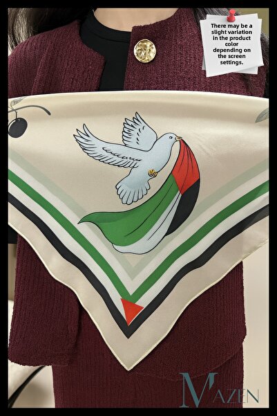 MAZEN Palestine Themed Peace and Freedom Scarf |   Olive Branch and Dove |   ...