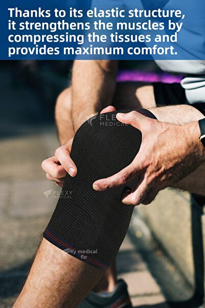 Flexy Medical Thermal Wool Knee Pad Thick Wool Knee Pad 2Pcs for Calcification, Knee Pain, Joint Pain