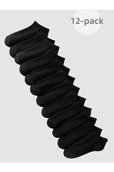 BABI'S SOCKS 12 زوجًا من جوارب القطن السوداء