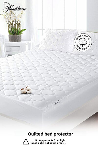 Vionel Home 100% bavlna, prošívané prostěradlo chrániče matrace, vypasovaný celý okraj, plněné vlákny, jednoduché a dvojité
