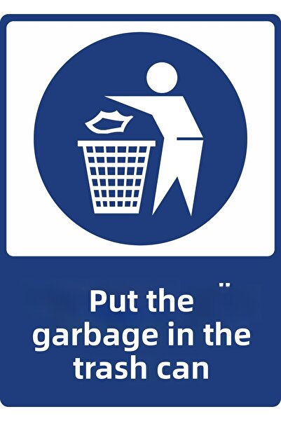 ChicArt Design Studio قم برمي القمامة في سلة المهملات علامة تحذير مع لوحة PVC...