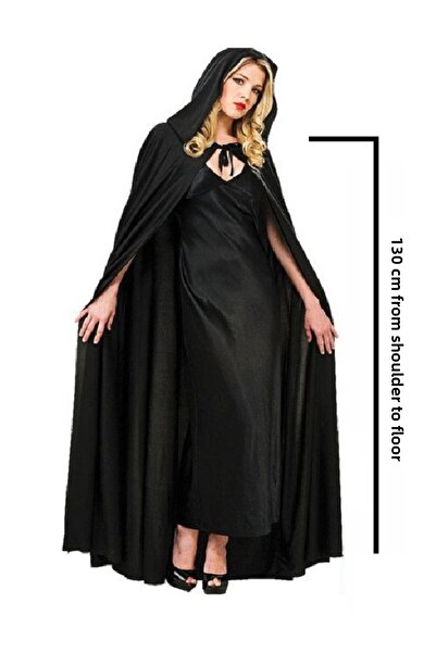 KOSTÜMCE Hooded Black Cloak