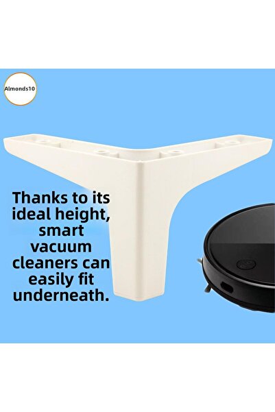 Badem10 Picior 12 cm Mobilier Canapea Fotoliu Masuta de cafea Unitate TV Picior Alb Picioare de suport Plastic Durabil