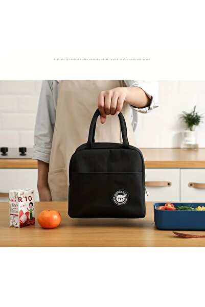 BGSignature حقيبة طعام وغداء حرارية مقاومة للماء - معزولة توفر الحماية الساخنة والباردة - أسود