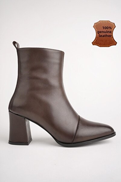 MUGGO Chevy Guaranteed - Cizme de damă cu toc cu fermoar din piele naturală