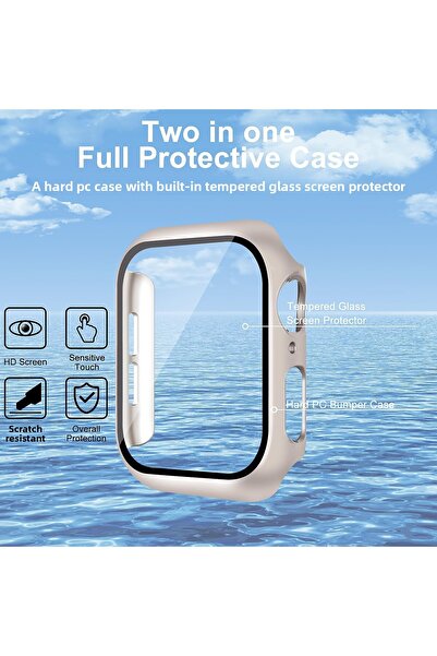 Fibaks Apple Watch 7 8 9 45mm - 360 ° Full Protection Case and Screen Protector