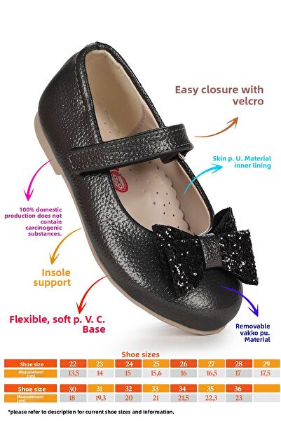 Kiko Kids Velcro Bow Girls Ballerina Shoes Ege 200 Vakko