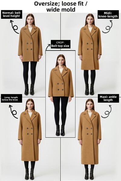 Trendyol Collection Ανθρακί υπερμεγέθη Παλτό Μαλλί Σφραγίδα Φαρδιά Κοπή TWOAW21KB0038