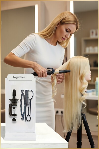 CADI AKSESUAR عارضة أزياء للتدريب على تصفيف الشعر بلون بلاتيني