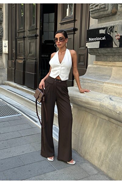 Brantu Παντελόνι Palazzo με λινό ψηλόμεσο