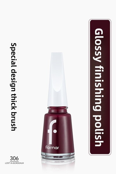 Flormar High Pigmented Shiny Nail Polish - Nail Enamel -306 Lost in Bordeaux ...