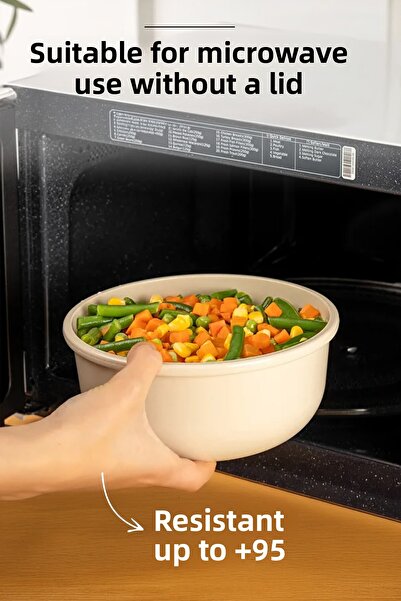 Nandy Home Set of 3 Microwave and Freezer Compatible Storage Containers with Soft Lids - 1500-2500-4000ml.