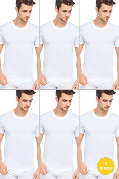 CENNETOĞLU تي شيرت رجالي بقصة ضيقة - رقبة دائرية، 6 قطع