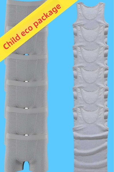 Tezzgelsin طقم ولادي مزدوج قطن ممشط 6 فانلة داخلية 6 بوكسرات