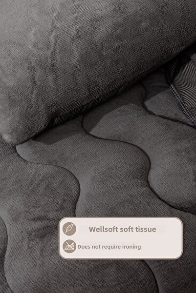 Elart Victor Comfort Sleeping Set Double Wellsoft 3 Piece (195X215 cm) Anthracite