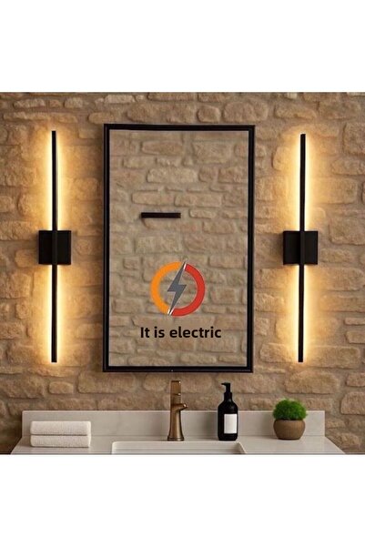 Betül Home Design شمعدان حائط LED مربع مزخرف حديث أسود (قطعة واحدة)