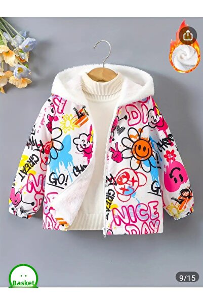 LADİN New Season Inner Plush Kids Coat 100% Cotton