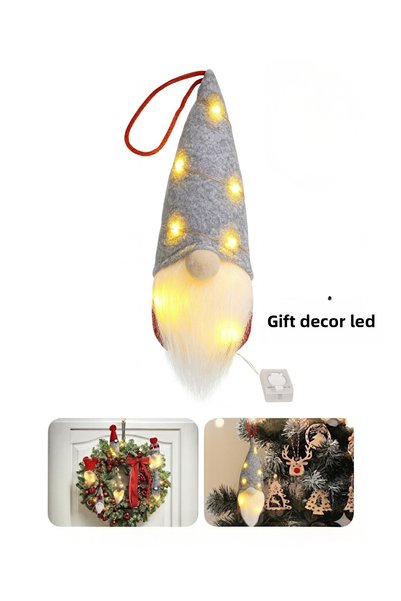 Kelira Gnome Christmas Ornament Christmas Figure Lucky Dwarf New Year Santa Claus Long Hat Gnome Grey Hat