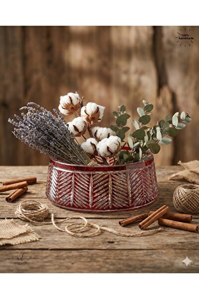 AKDEN STORE Crystal Cutting Decor Mercury 24 cm Bowl