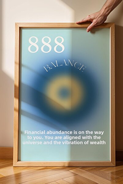 Saturn Angel No 888 Pictură înrămată cu cadru cu numere de înger Echilibru Au...