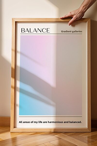 Saturn Tablou înrămat Balance Aura Galerie de gradient de culori albastru roz Aura Energy Colors