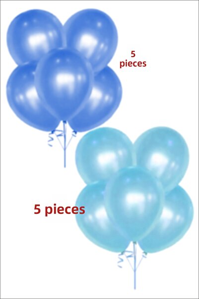 karanca parti süs 5 بالونات معدنية زرقاء و5 بالونات معدنية وردية لعيد الميلاد...