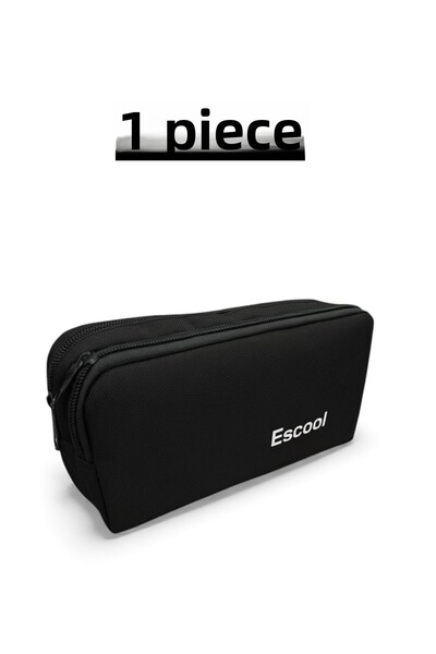 TOPNET Geantă pentru creion din material textil cu fermoar dublu