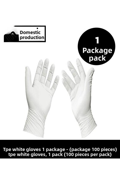 Sepet Doldur Tpe White Gloves 1 Pack - (Pack of 100 Pieces)