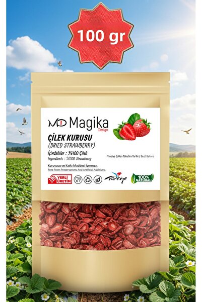 Magika Design 100 جرام فراولة مجففة، رقم 1. درجة ممتازة، مجففة طبيعياً، 100% ...