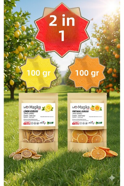 Magika Design 100 جرام من الليمون المجفف و100 جرام من البرتقال المجفف، الأول....