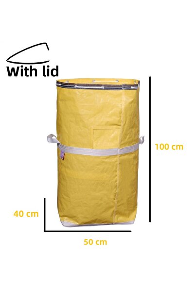 JokeyAmbalaj كيس حمل من القماش المشمع للمنزل والعمل 50x40 100 سم مع غطاء وخيط...