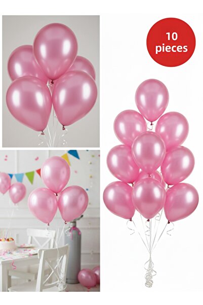 TOYFEST 10 Pink Glitter Metallic Balloons ✨ Party & Celebration Package