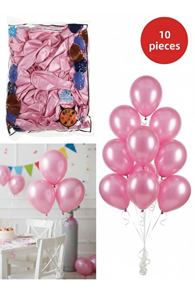TOYFEST 10 Pink Glitter Metallic Balloons ✨ Party & Celebration Package
