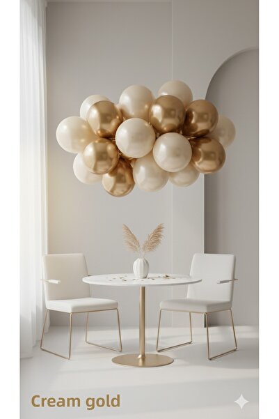 TOYFEST 10 Pieces Cream Gold Glitter Metallic Balloons ✨ Party & Celebration Package
