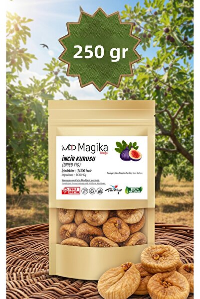 Magika Design 250 جرام تين مجفف، محلي، طازج، إنتاج نظيف، خالٍ من المواد المضافة والمواد الحافظة