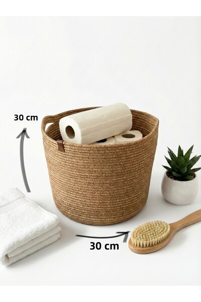 Thalia Home Coș de paie organizator multifuncțional, albastru cobalt ılık, organizator, 30 x 30