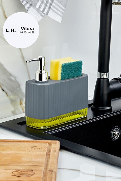 VİLORA HOME موزع صابون سائل حديث على سطح الطاولة مع قاعدة شفافة