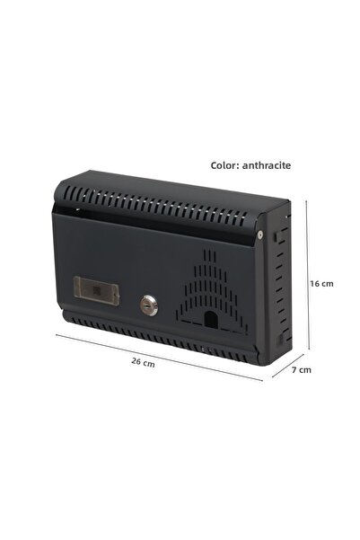 EYMEN YAPI Metal Horizontal Notice Mailbox Anthracite