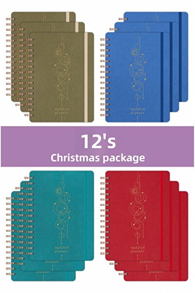 DİVAL مجموعة هدايا العام الجديد من مخططات غير مؤرخة مكونة من 12 قطعة - 15 × 2...