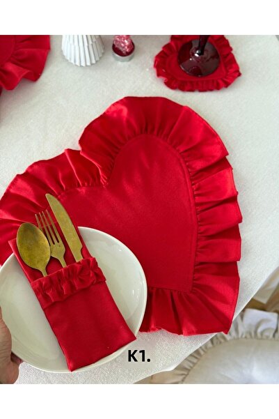 KaiAtelier Set de 4 Supla din in cu volane Lovely Kalp / American Servis