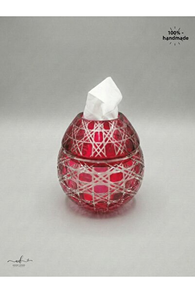 AKDEN STORE Cutting Decor Glass Handcrafted Czech Al Napkin Holder, Table Decoration