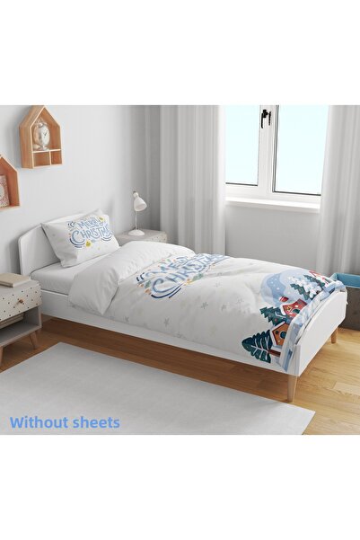 Erays Home New Year Merry Christmas Patterned 3D Digital Printed Single Duvet Cover Set Without Sheets Sleeping Set