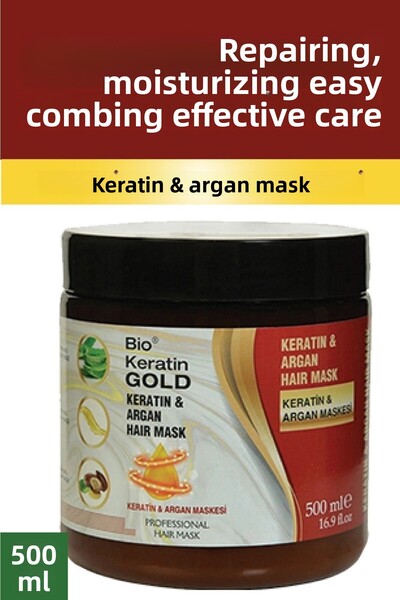 Bio Keratin Gold قناع العناية بالشعر بزيت الأرغان والكيراتين 500 مل