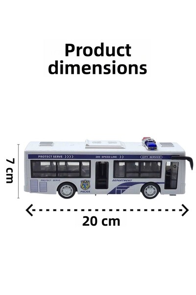 Fidan oyuncak Police Bus with Lights and Sound – Opening Doors, City Service Model (White)