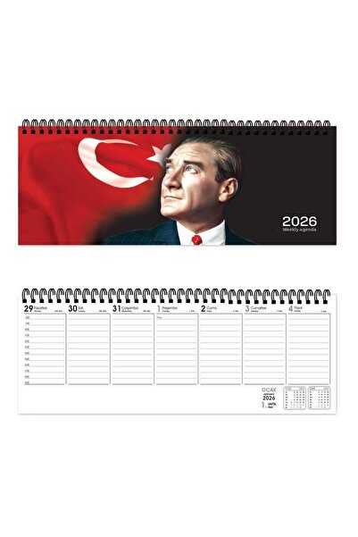GENC DIJITAL BASKI 2026-Aj-65 12*33.5 Weekly Desk Calendar-Atatürk (5 Pcs)