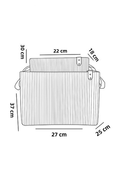 HomyJRs Gray Striped Multi-Purpose Closet Toy Storage Box Basket Organizer 2-Piece 18X22X30-37X27X25