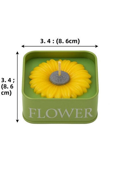 Sabletscrafts Handmade Sunflower Candle – Decorative Gift Sunflower Candle with Metal Box