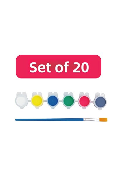 KİDOSE 6-Piece Paint and Brush Set – Preschool Design Material